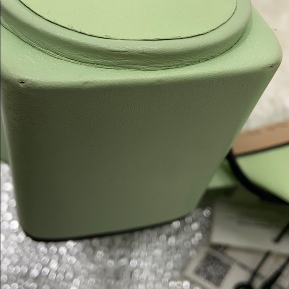 Zara leather green square toe slip on sandal - Picture 11 of 16